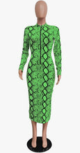 Load image into Gallery viewer, Snakeskin Midi Dress