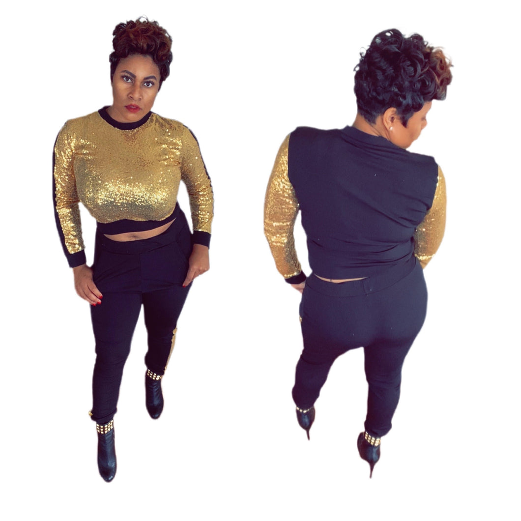 NYE Sequin Matching Set (Plus Size Available)